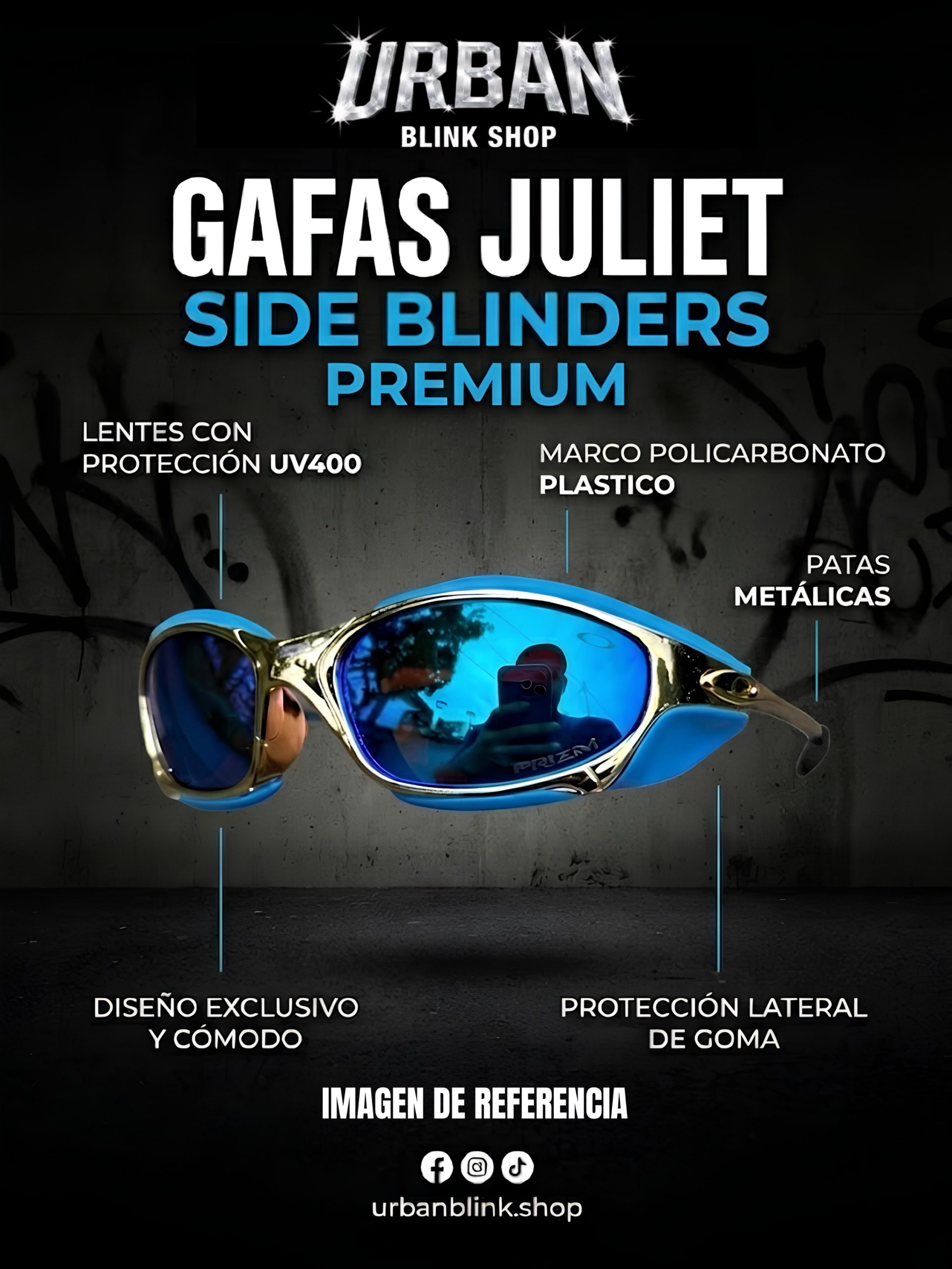 1. JULIETH FÚCSIA RADAR WAVE BLINDERS - Imagen 2
