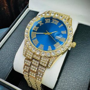 RELOJ ROYAL BLUE DIAMOND KING GOLD